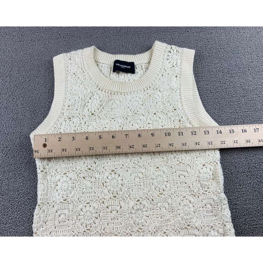 The‎ Kooples Crochet Knit Dress Women 1 Cream Sleeveless Crewneck Scallop Hem - Picture 5 of 10